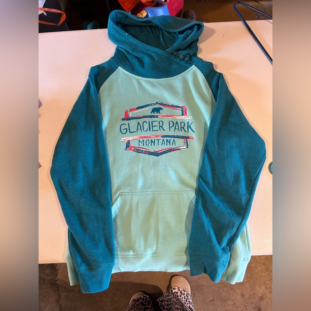 Teal Glacier Park Montana Hoodie